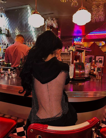 Viral Sparkly Mesh Hoodie